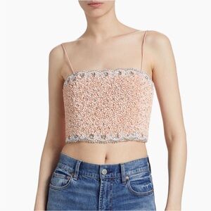NWT Alice + Olivia Pink Ceresi Beaded Crop Top 4